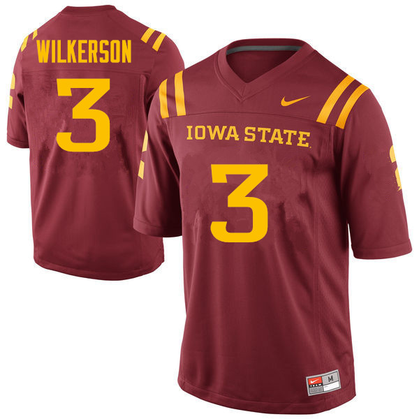 Men #3 Reggie Wilkerson Iowa State Cyclones College Football Jerseys Sale-Cardinal